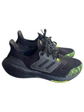 Adidas Ultraboost Mens Running Shoes Black/Green Solar Yellow Sneakers Size 11